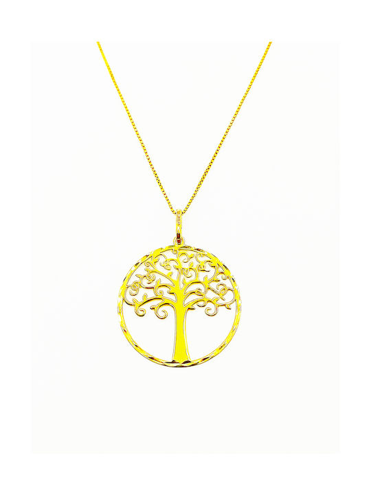 PS Silver Necklace Tree from Gold Plated Silver with Diamond