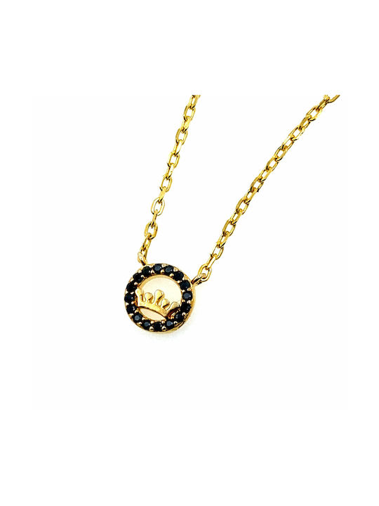 CHrysolithos Necklace with design Tiara from Gold Plated Silver with Zircon