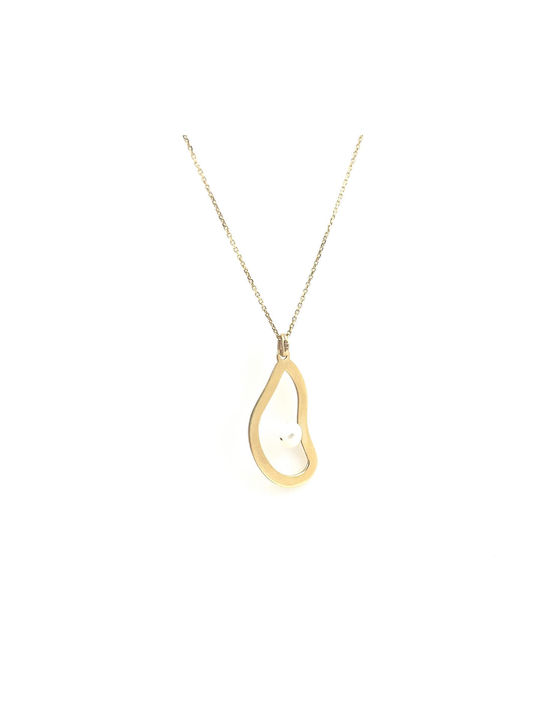 CHrysolithos Necklace from Gold 14K with Pearls