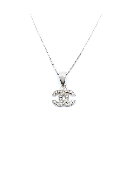 PS Silver Necklace from Silver with Zircon