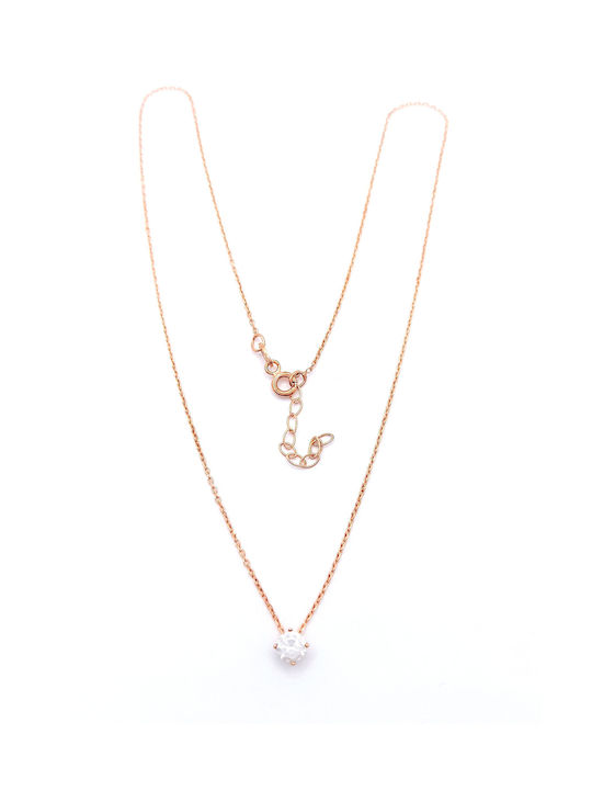 PS Silver Necklace from Gold Plated Silver with Zircon