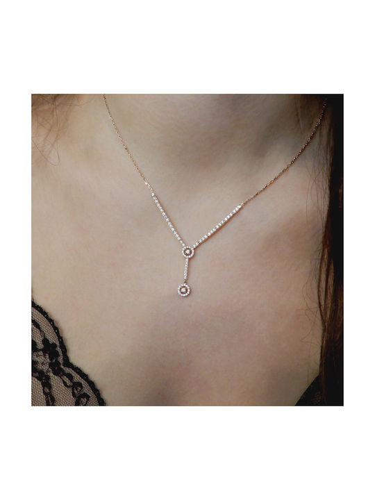 Art d or Necklace from Rose Gold 14K with Zircon