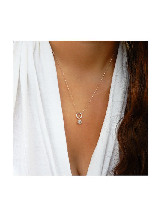 Art d or Necklace from Rose Gold 14K with Zircon