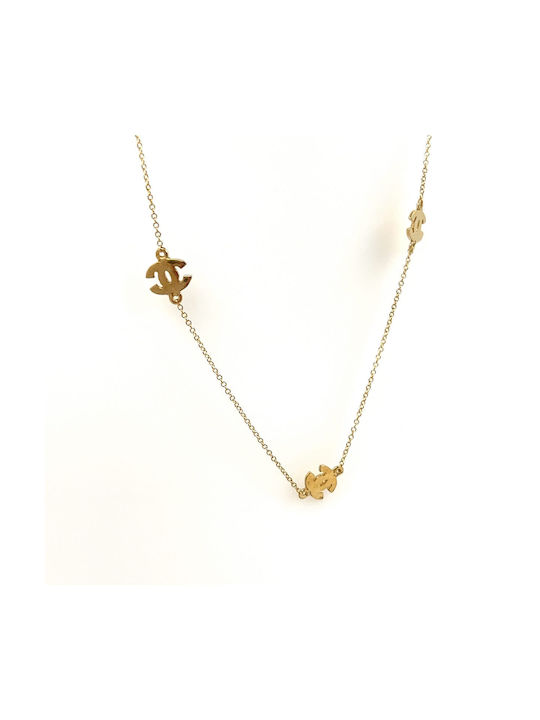 CHrysolithos Necklace from Gold 9 K