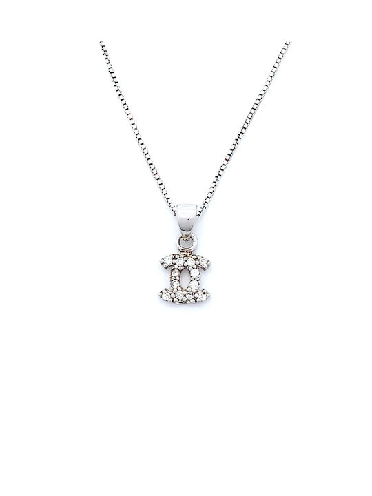 PS Silver Necklace from Silver with Zircon