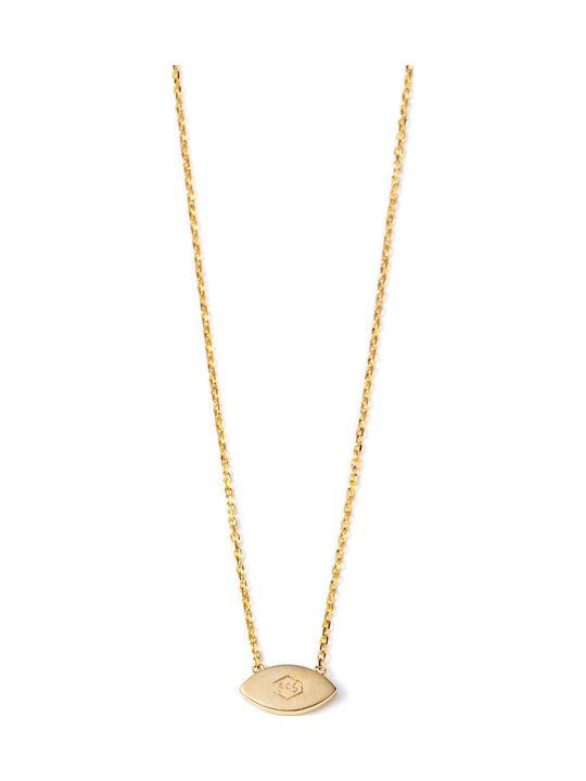 George Art Jewels Gold Eye Necklace 14K Turquoise