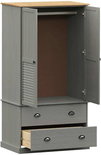 Doppeltür Kleiderschrank Gray 90x55x176cm