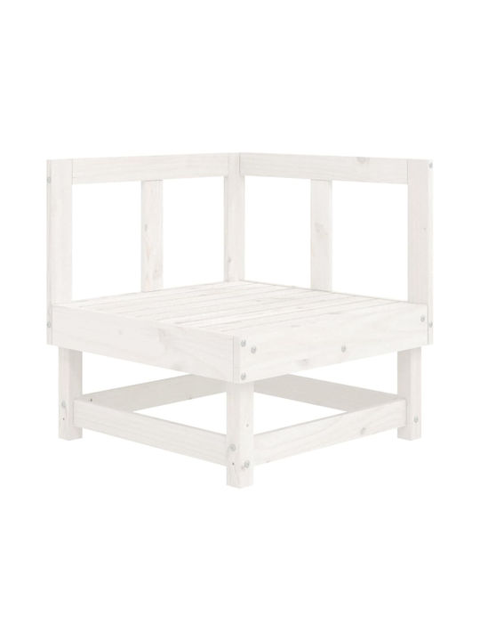 Outdoor Chair Wooden White with Cushion 61x61x62cm