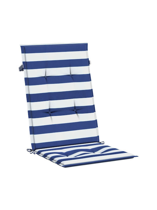 vidaXL Garden Chair Cushion with Backrest Blue 2 Pieces 50x120 cm