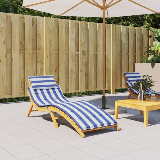 vidaXL Gartenstuhlkissen Mit Rückenlehne Blau 186x58cm