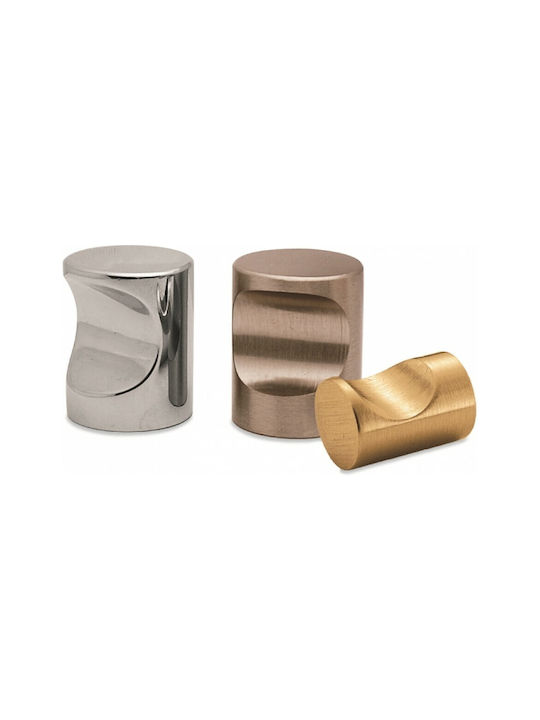 Convex Metallic Furniture Knob 222 Ματ Νίκελ Ø15mm