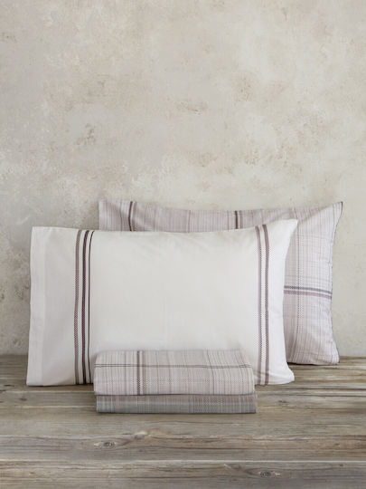 Nima Duvet Cover Set Cotton Single with Pillowcase 160x240 Liaison Beige