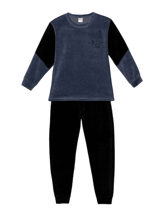 Minerva Kids' Pajamas Winter Cotton Blue New York