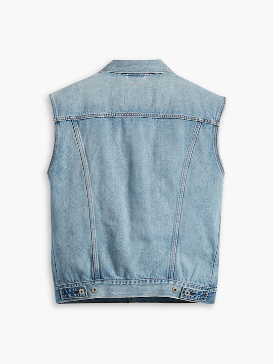 Trucker Ärmellos Jeansjacke Jacke Blue