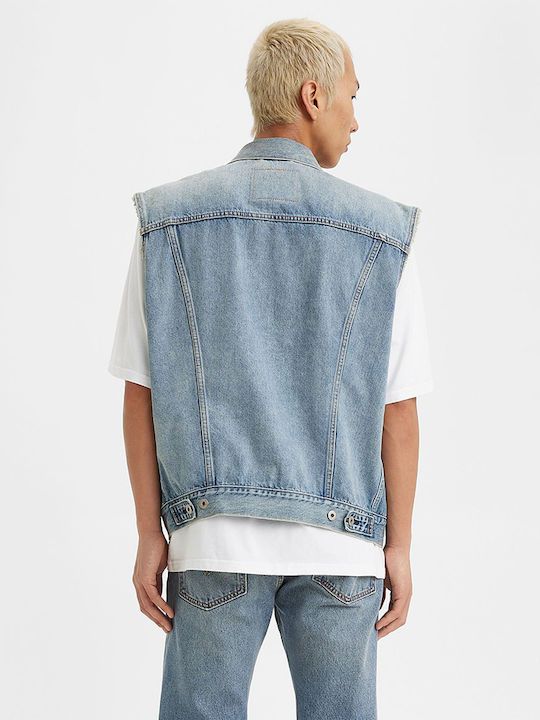 Trucker Ärmellos Jeansjacke Jacke Blue