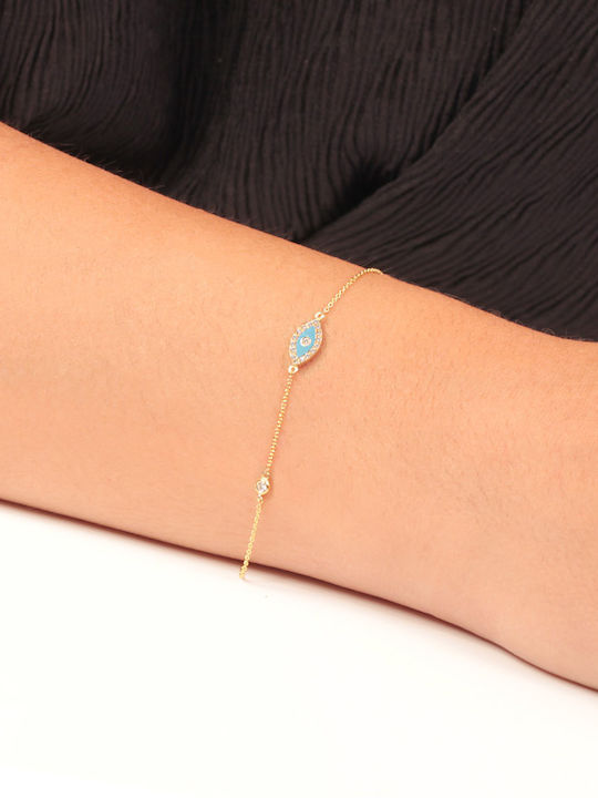 Abadianakis Damen Armband mit Design Auge aus Gold 18K mit Diamant