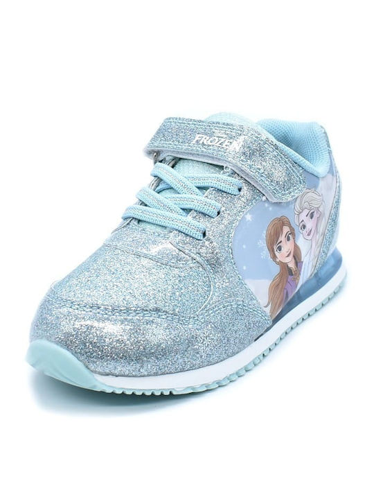 Παιδικά Sneakers με Σκρατς & Φωτάκια Γαλάζια
