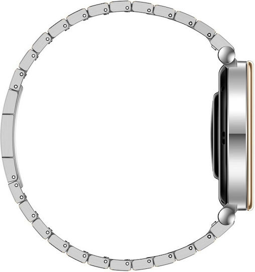 Huawei Watch GT 4 Stainless Steel 41mm Waterproof with Heart Rate Monitor (Silver Stainless Steel Strap)