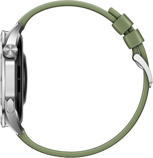 Huawei Watch GT 4 Stainless Steel 46mm Waterproof with Heart Rate Monitor (Green Composite Strap)