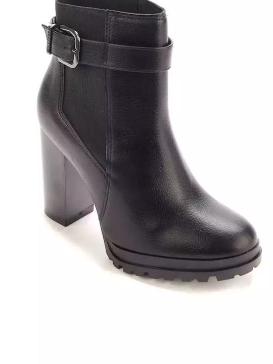 Vizzano Damen Chelsea Stiefeletten mit hohem Absatz Schwarz