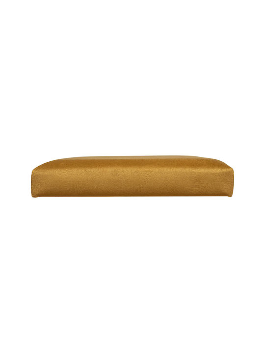 Atmosphera Velvet Living Room Stool with Storage Space Yellow 76x38x38cm