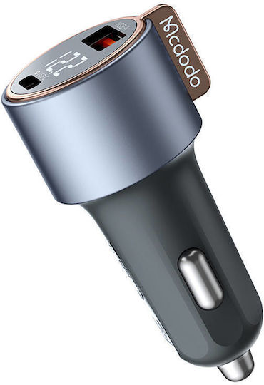 Mcdodo Mcdodo Handy-Autoladegerät 75W 25A mit Anschlüssen: 1xUSB 1xType-C Schwarz Farbe