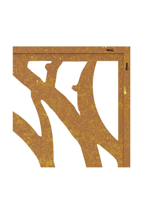 vidaXL Brown Wall Decor Made of Metal 105x55cm
