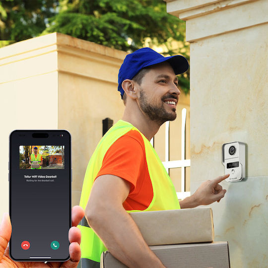 Tellur Безжично Wi-Fi Домофонно Звънец Сребристо