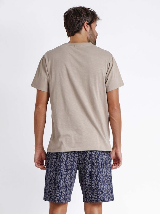 Admas Men's Summer Pajamas Set Beige