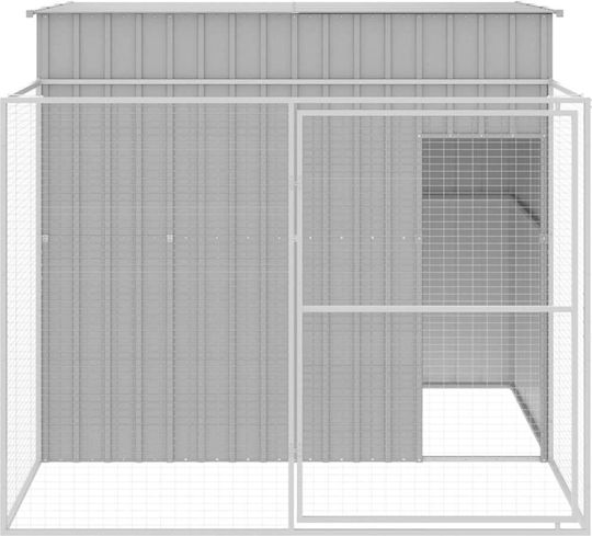 vidaXL Dog House Large Metallic Outdoor Gray 214xx181cm