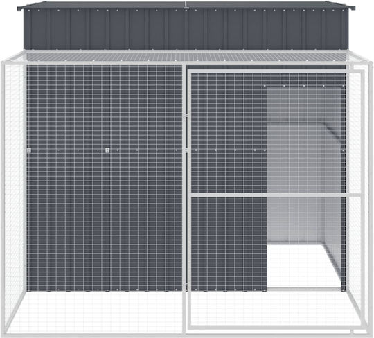 vidaXL Hundehaus Groß Metallisch Außenbereich Gray 214xx181cm