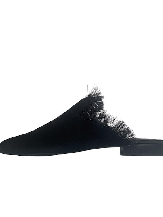 Flat Mules in Black Color