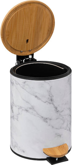 5Five Metallic Bathroom Basket Soft Close 3lt White