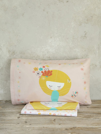 Nima Fairy Love Set Kids Duvet Cover Single with Pillowcase Cotton Pink 160x240cm