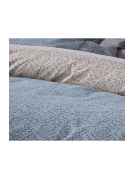 Nef-Nef Homeware Duvet Cover Set Cotton Single with Pillowcase 160x230 Clover Denim