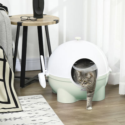 Pawhut Cat Toilet Closed in White Color L53xW51xH48cm