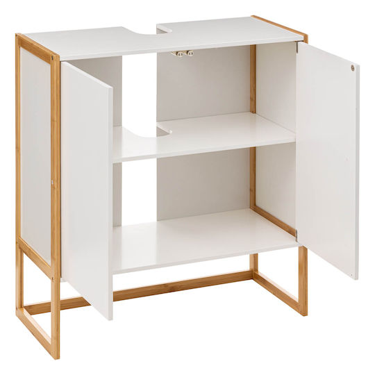 Cabinet de baie L70xA33xÎ80cm Alb