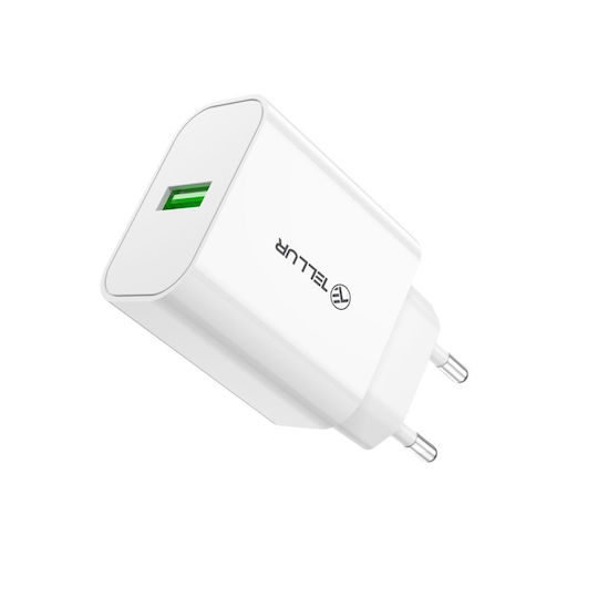 Tellur Ladegerät ohne Kabel mit USB-A Anschluss 18W Schnellaufladung 3.0 Weißs (TLL151401)