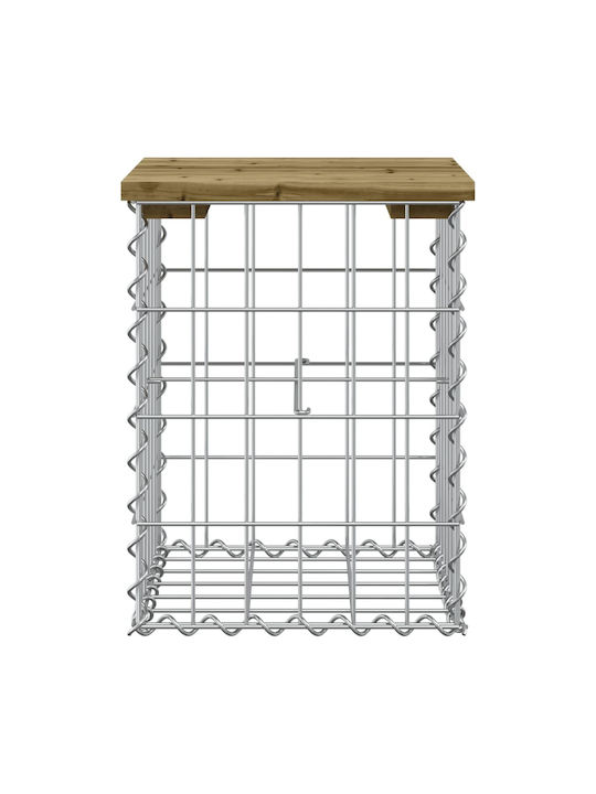 Metallic Cube Garden Stool Outdoor Brown 33x31x42cm