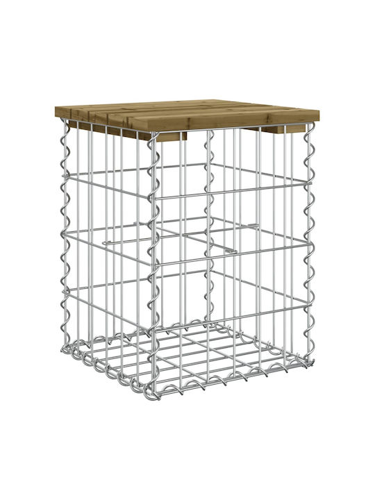 Metallic Cube Garden Stool Outdoor Brown 33x31x42cm