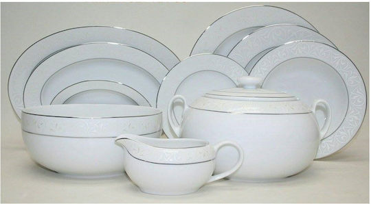 Mayestic Mayestic Alb Porțelan Set de Vase 72buc