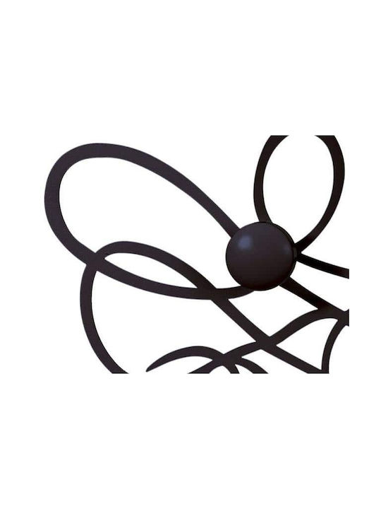 Arti E Mestieri Wall Hanger Doodle Metal 4 Hooks Black