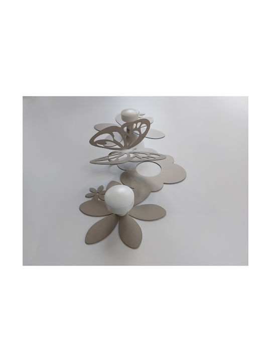 Arti E Mestieri Wall Hanger Sfarfalle Metal 2 Hooks Silver 44x6.5x24cm