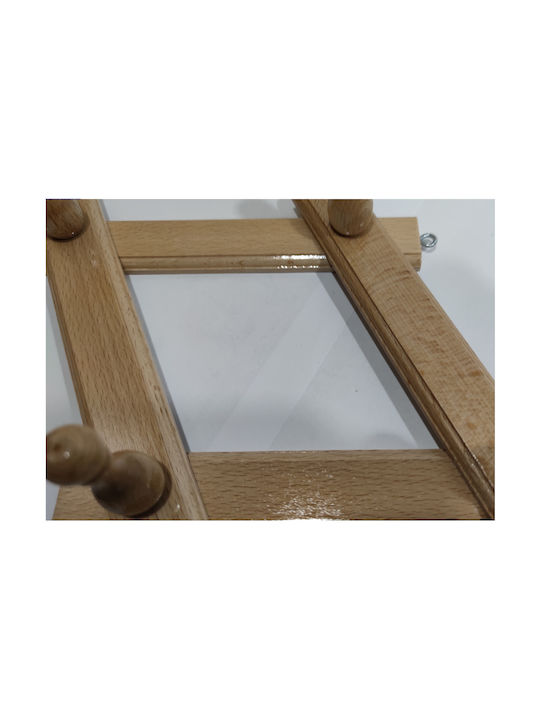 Epiplo-Fos Wall Hanger Wooden 10 Hooks Brown 82x36x8cm