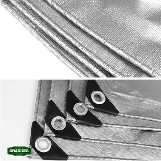 Grasher Waterproof Tarpaulin 120gr/m² 4x3m. Light Type Gray