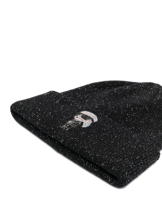 Beanie Unisex Σκούφος Πλεκτός σε Μαύρο χρώμα