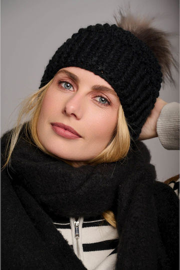 Beanie Unisex Beanie Gestrickt in Schwarz Farbe