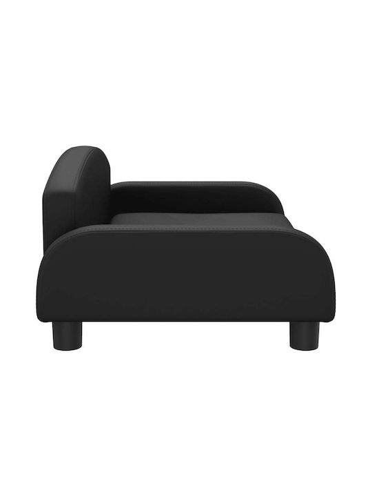 Детски Диван с Подлакътници Черен 70x45x30бр