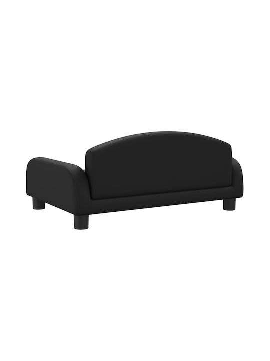 Детски Диван с Подлакътници Черен 70x45x30бр