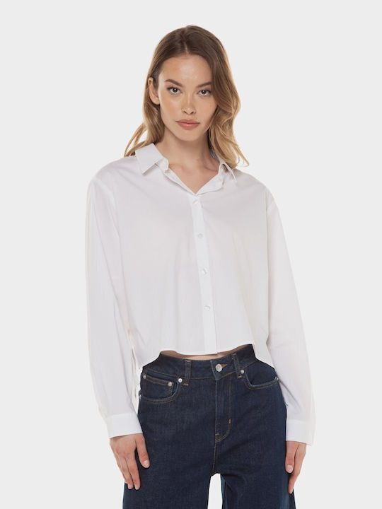 Tom Tailor Women's Long Sleeve Shirt White